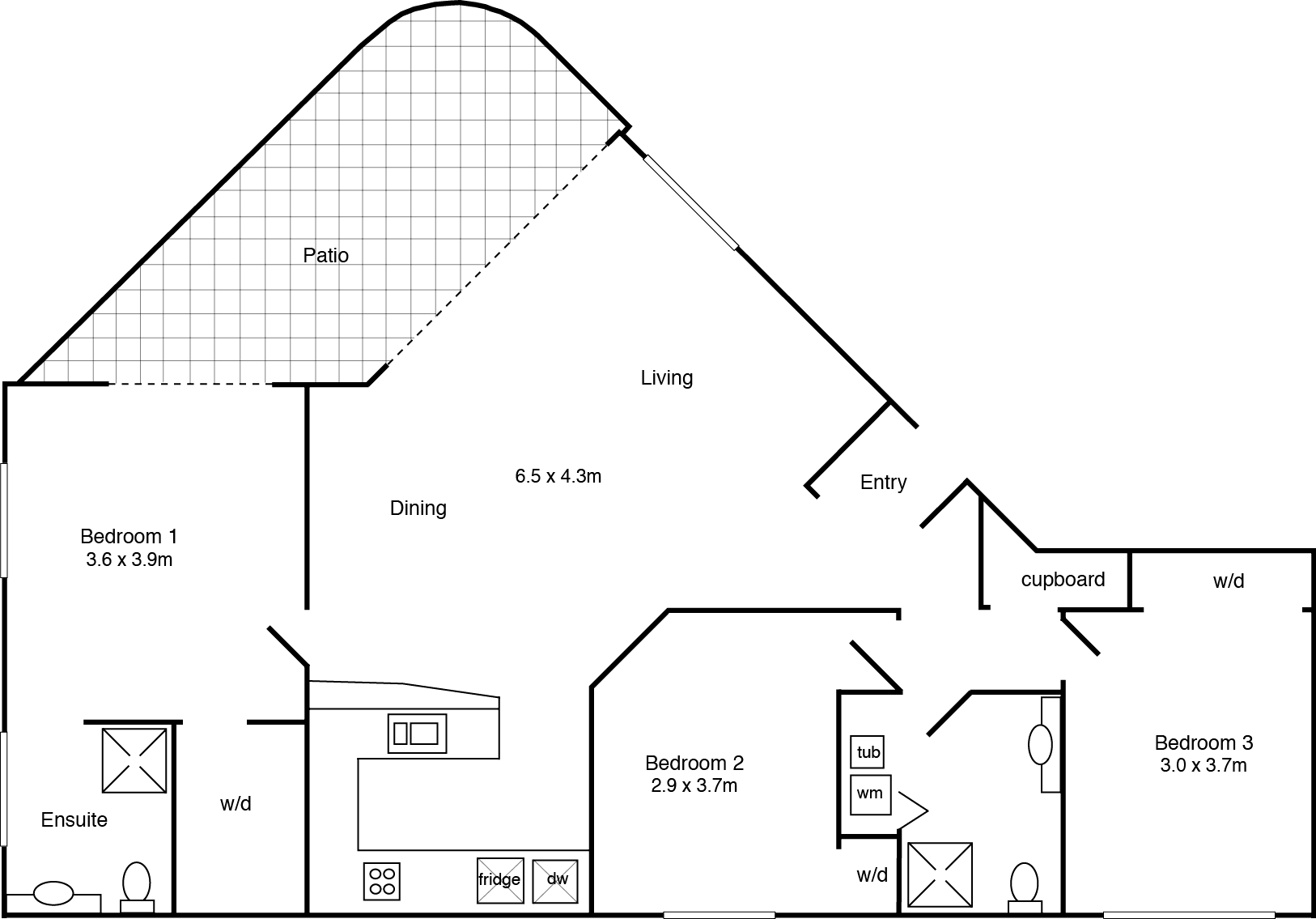 The Reef | Three Bedroom Poolside Apartment Floor Plan