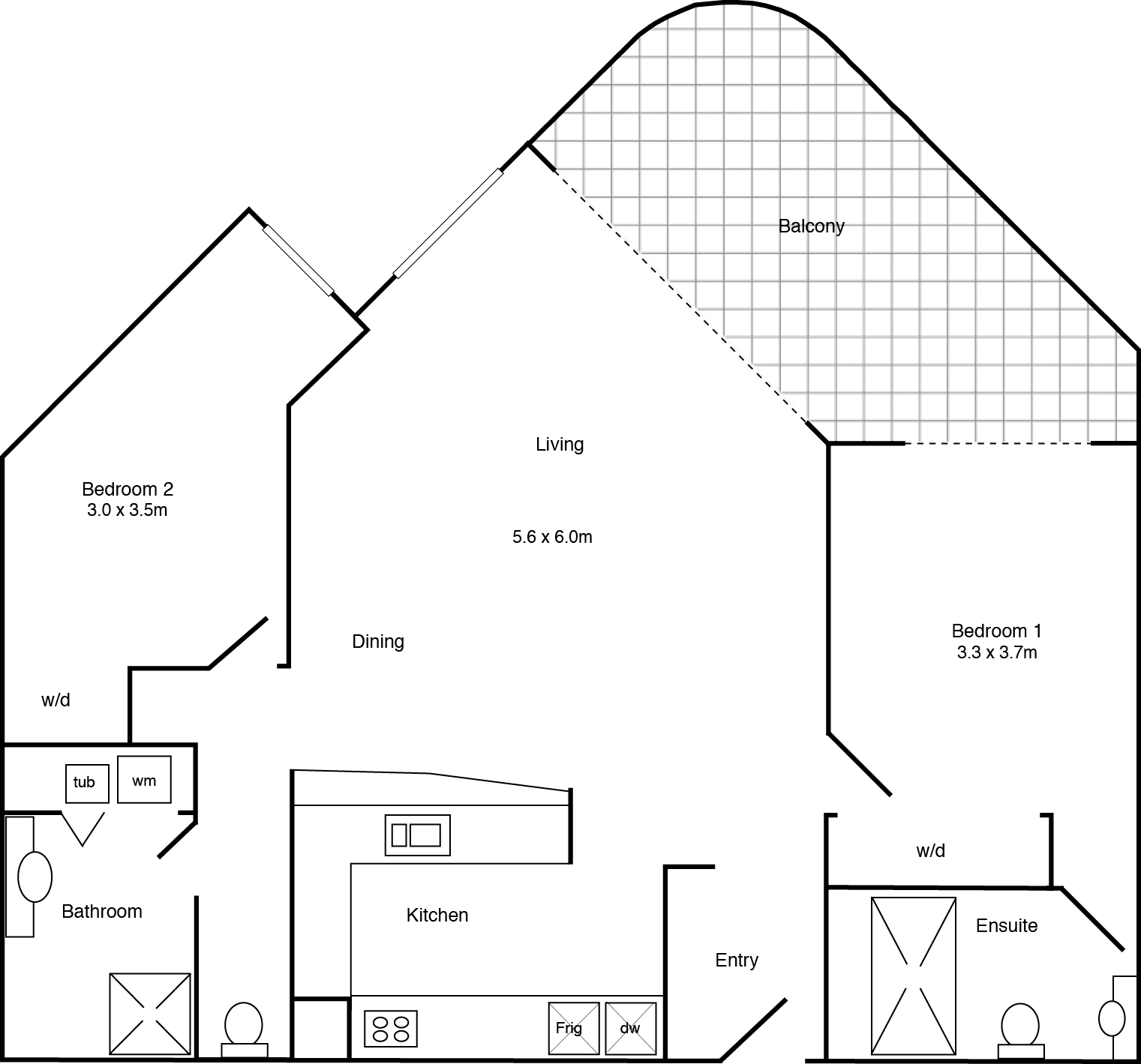 The Reef | Two Bedroom Poolview Apartment Floor Plan