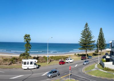 The Reef | 3 Bedroom Top Floor Beachfront Apartment | View of Marine Parade & Beach from Patio